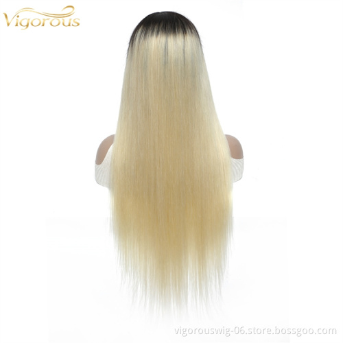 Vigorous wholesale price semi vendor short 28 inch ombre blonde woman raw unprocessed brazilian human hair wigs for black women